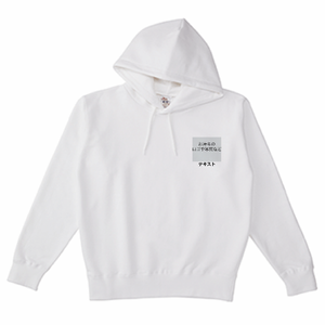 左胸 ロゴ画像&黒文字 + 背中中央 ロゴ画像&黒文字 Cross Stitch 10.0oz レギュラーウェイトスウェットP_O ポケットレスパーカー シンプル名入れテンプレート