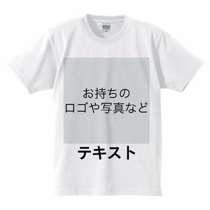 胸中央 ロゴ画像&黒文字 + 背中中央 ロゴ画像&黒文字 United Athle 7.1oz Tシャツ シンプル名入れテンプレート