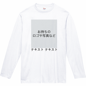 胸中央 ロゴ画像&黒文字 + 背中中央 ロゴ画像&黒文字 Printstar 5.6oz ヘビーウェイト長袖Tシャツ(キッズ) シンプル名入れテンプレート