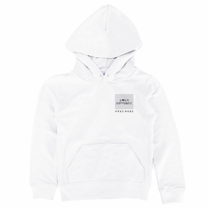 左胸 ロゴ画像&黒文字 + 背中中央 ロゴ画像&黒文字 Printstar 8.4oz フーデッドライトパーカー(キッズ) シンプル名入れテンプレート