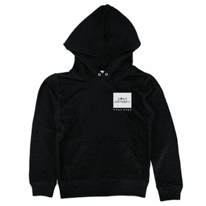 左胸 ロゴ画像&白文字 + 背中中央 ロゴ画像&白文字 Printstar 8.4oz フーデッドライトパーカー(キッズ) シンプル名入れテンプレート