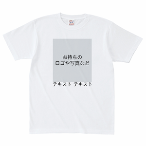 胸中央 ロゴ画像&黒文字 + 背中中央 ロゴ画像&黒文字 Cross Stitch オープンエンド マックスウェイトTシャツ(キッズ) シンプル名入れテンプレート