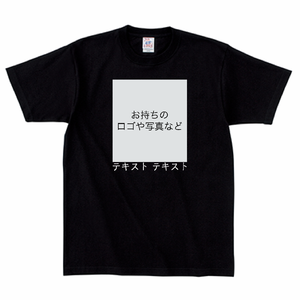 胸中央 ロゴ画像&白文字 + 背中中央 ロゴ画像&白文字 Cross Stitch オープンエンド マックスウェイトTシャツ(キッズ) シンプル名入れテンプレート