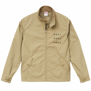 左胸 黒文字3行 + 背中中央 黒文字3行 United Athle TCスウィングトップ シンプル名入れテンプレート