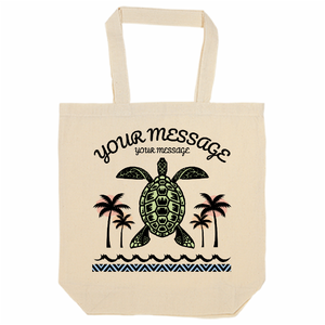 メッセージ入りホヌのコットンバッグをオリジナルでプリント メンズデザインのテンプレート