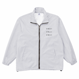 左胸 黒文字3行 + 背中中央 黒文字3行 BEES BEAM ブライトコート シンプル名入れテンプレート