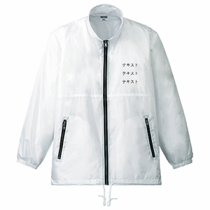 左胸 黒文字3行 + 背中中央 黒文字3行 Printstar アクティブコート シンプル名入れテンプレート