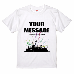 応援のシルエットとメッセージ入りTシャツをオリジナルでプリント スポーツ応援のテンプレート