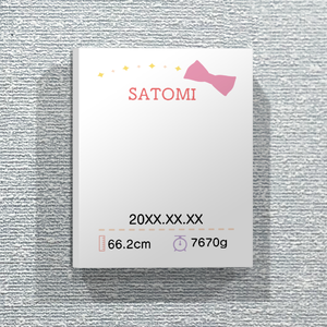 成長記録を入れられるファブリックパネルをオリジナルでプリント ハーフバースデーのテンプレート