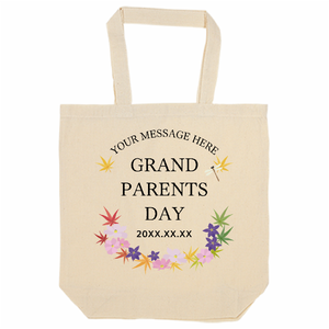 秋の草花がおしゃれなオーガニックコットンバッグをオリジナルでプリント 敬老の日のテンプレート