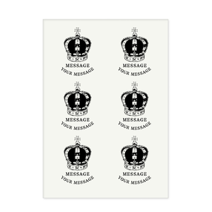 王冠のイラストがおしゃれなアイロン熱転写シート(6面付)をオリジナルでプリント メンズデザインのテンプレート