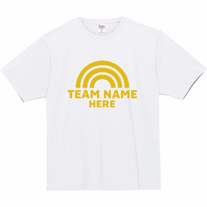 虹のロゴ入りチームTシャツをシルクスクリーンでオリジナルでプリント チームウェア・グッズのテンプレートト