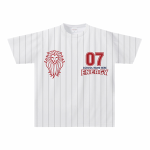 背番号が入るライオンのイラスト入りチームTシャツをオリジナルでプリント 運動系部活のテンプレート