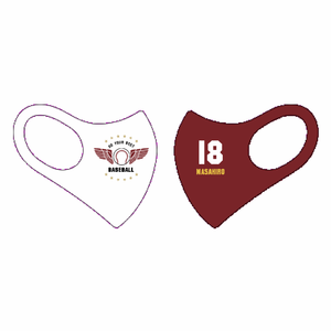 エンブレム風ボールのロゴ入り野球のマスクをオリジナルでプリント チームウェア・グッズのテンプレート