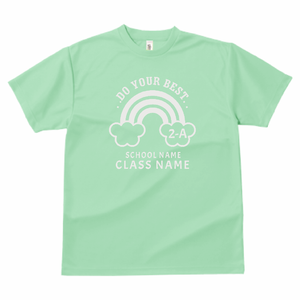 虹のロゴが可愛いクラスTシャツをシルクでオリジナルでプリント クラスTシャツのテンプレート