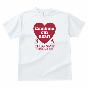 ハートのロゴデザインがおしゃれなクラスTシャツをシルクでオリジナルでプリント クラスTシャツのテンプレート