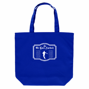 サッカーの名前入りポリキャンバストートをオリジナルでプリント サッカー部の部活テンプレート