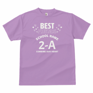 ハートのロゴがかわいいクラスTシャツをシルクでオリジナルでプリント クラスTシャツのテンプレート