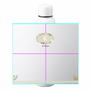 お花のリースが優しいイニシャル入りサーモボトルをオリジナルでプリント 趣味・ハンドメイドのテンプレート