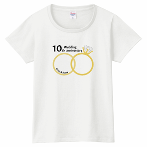 リングに写真を入れられる結婚記念Tシャツをオリジナルでプリント 結婚記念のテンプレート