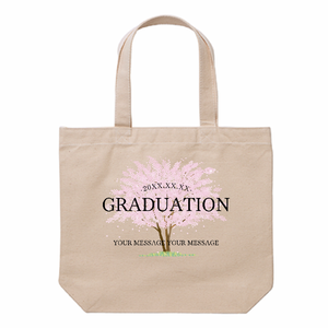 卒業の記念品に桜のトートバッグをオリジナルでプリント 卒業祝いのテンプレート