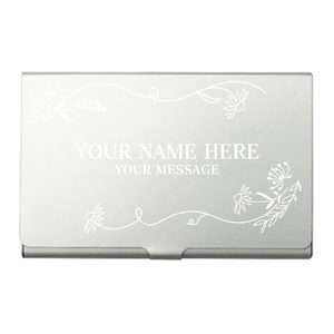 メッセージを入れられるナチュラル系デザインのアルミカードケースをオリジナルでプリント 転勤のテンプレート