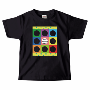 カラフルでポップな写真フレームのキッズTシャツをオリジナルでプリント キッズデザインのテンプレート