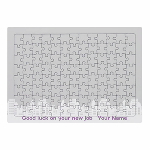 オフィスビルのイラストがフレームになった転職祝いのパズルをオリジナルでプリント 転職祝いのテンプレート