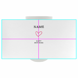 ピンクの手描き風ハートに名前入り引越し祝いのサーモタンブラーをオリジナルでプリント 引越し祝いのテンプレート