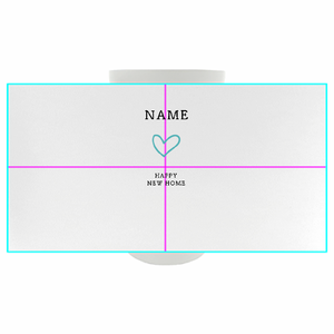 ブルーの手描き風ハートに名前入り引越し祝いのサーモタンブラーをオリジナルでプリント 引越し祝いのテンプレート