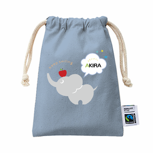 かわいいぞうさんのイラスト入り巾着をオリジナルでプリント キッズデザインのテンプレート