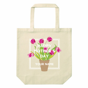 チューリップが鮮やかなトートバッグをオリジナルでプリント 母の日のテンプレート