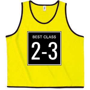 クールなスクエアロゴが映えるクラTビブスをオリジナルでプリント クラスTシャツのテンプレート