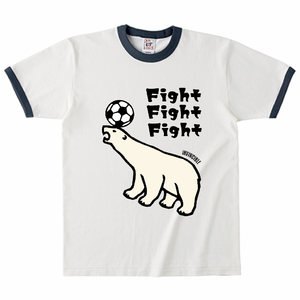 しろくまのイラスト入りおしゃれなリンガー風Tシャツをオリジナルでプリント 運動系部活のテンプレート