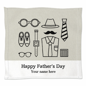 手書きの父の日アイテムのイラストがおしゃれなミニタオルをオリジナルでプリント 父の日のテンプレート