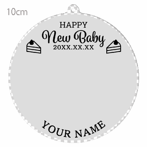【無料テンプレート】円形キーホルダー ベビー×バースデー