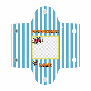 ポップなブルーのストライプ柄がかわいいクリアマルチケースをオリジナルでプリント ハンドメイドのテンプレート