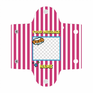 ピンクのストライプ柄が映えるパッケージ風のクリアマルチケースをオリジナルでプリント ハンドメイドのテンプレート