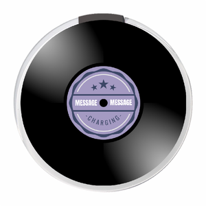 レコード風のデザインがおもしろいラウンド型ワイヤレス充電器をオリジナルでプリント メンズデザインのテンプレート