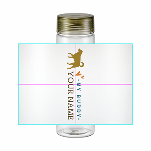 かわいい犬のイラスト入りクリアボトルをオリジナルでプリント ペットグッズのテンプレート