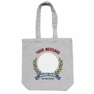 葉のフレームに写真や名前を入れられるトートバッグをオリジナルでプリント ペットグッズのテンプレート