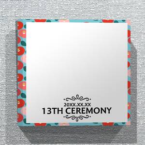 女の子のお祝いに椿のイラスト入りファブリックパネルをオリジナルでプリント 十三参りのテンプレート