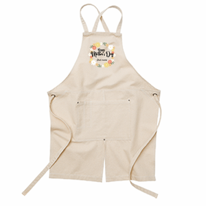 オレンジの花が鮮やかなエプロンをオリジナルでプリント 母の日のテンプレート