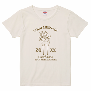 鹿のラインアートがおしゃれなTシャツをオリジナルでプリント ガーリー・フェミニンのテンプレート