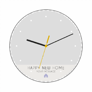 家のロゴとメッセージ入り写真プリント時計をオリジナルでプリント 引越し祝いのテンプレート