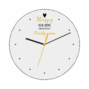 ハートと手描き風のロゴがかわいい写真プリント時計をオリジナルでプリント 引越し祝いのテンプレート