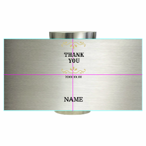 おしゃれなTHANK YOUのメッセージと名前入りサーモタンブラーをオリジナルでプリント 趣味・ハンドメイドのテンプレート