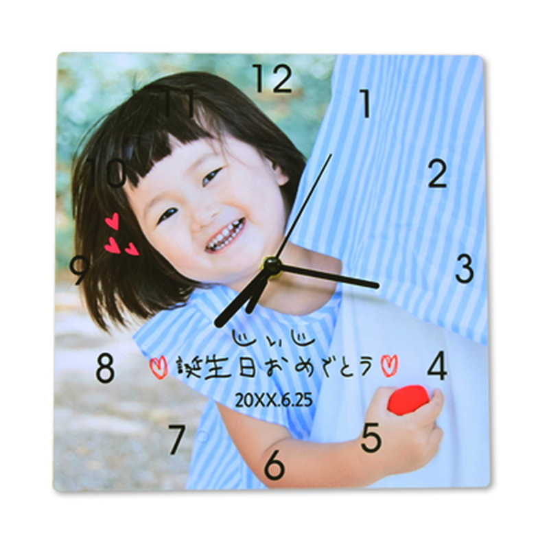 写真プリント時計 正方形 M オリジナル 写真プリント時計 正方形 M のプリント 作成 製作ならオリジナルプリント Jpで