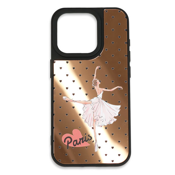 iPhone 耐衝撃グリップミラーケース（ピンクゴールド）