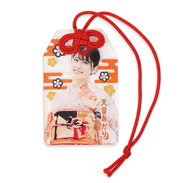 アクリルお守り（M）赤色のお守り紐付きクリアキーホルダー 物販品や販促品などの大ロットはもちろん1個でも注文可能